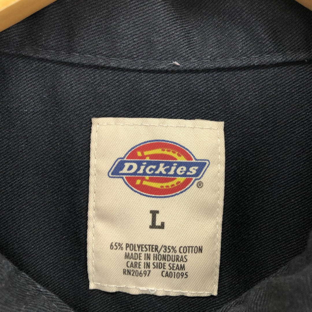 Dickies Short Sleeve Work Shirt, Men's L polyester black type Vintage Second Hand