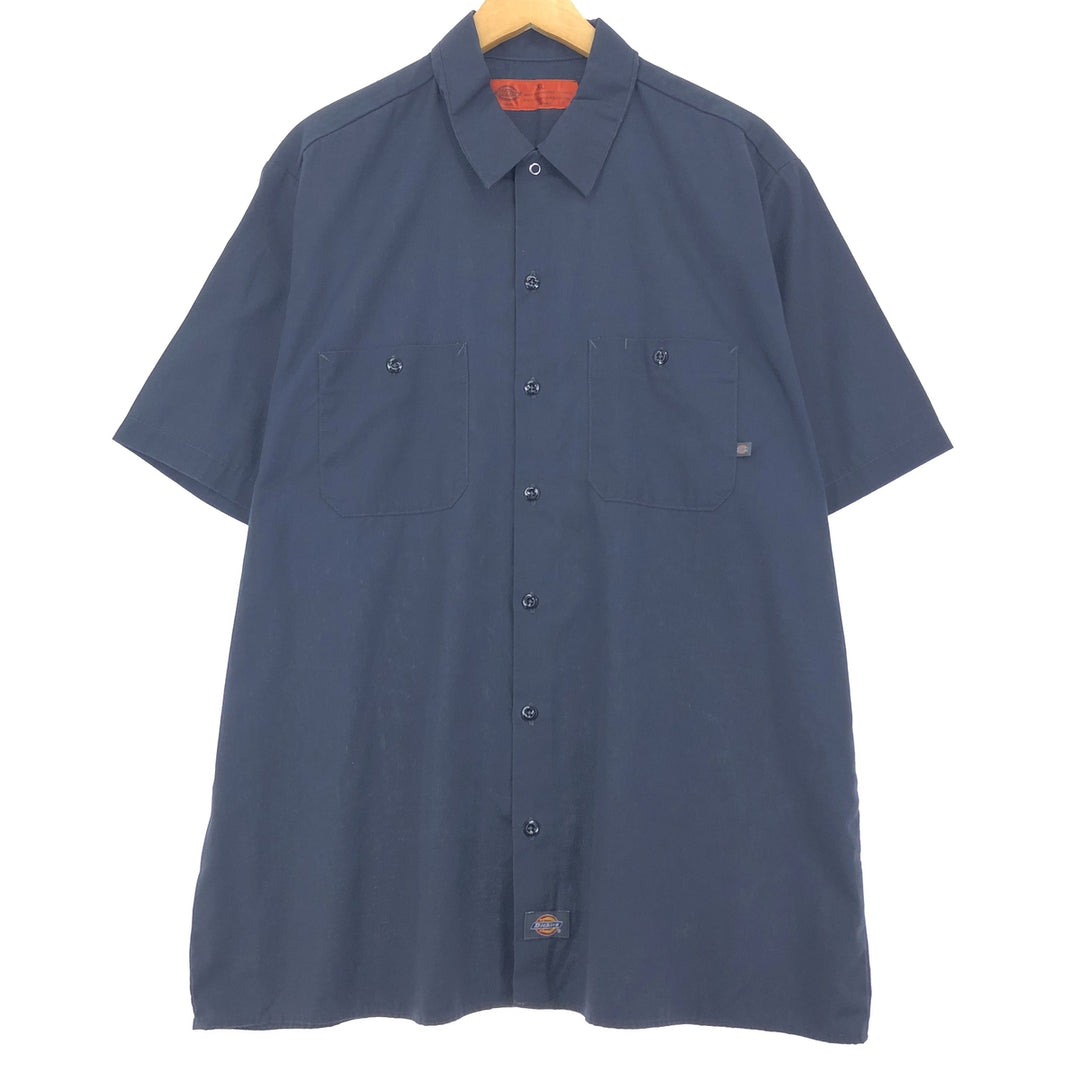 Dickies Short Sleeve Work Shirt, Men's XL polyester gray type Vintage Second Hand