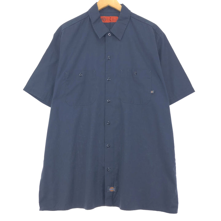 Dickies Short Sleeve Work Shirt, Men's XL polyester gray type Vintage Second Hand