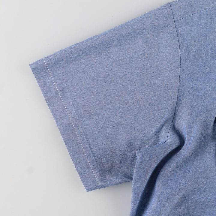 90'S Dickies Chambray Short Sleeve Work Shirt Men's XXL Vintage cotton Blue type light blue Vintage Second Hand