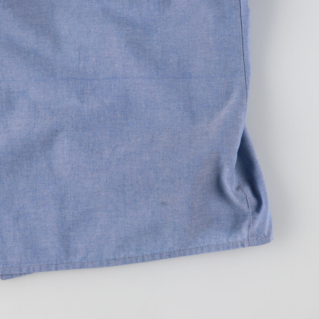 90'S Dickies Chambray Short Sleeve Work Shirt Men's XXL Vintage cotton Blue type light blue Vintage Second Hand