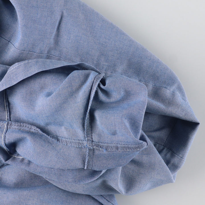 90'S Dickies Chambray Short Sleeve Work Shirt Men's XXL Vintage cotton Blue type light blue Vintage Second Hand