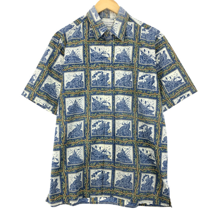 Reyn Spooner DIETRICH VAREZ COLLECTION All-over Ship Pattern Hawaiian Aloha Shirt Men's M /eaa452743