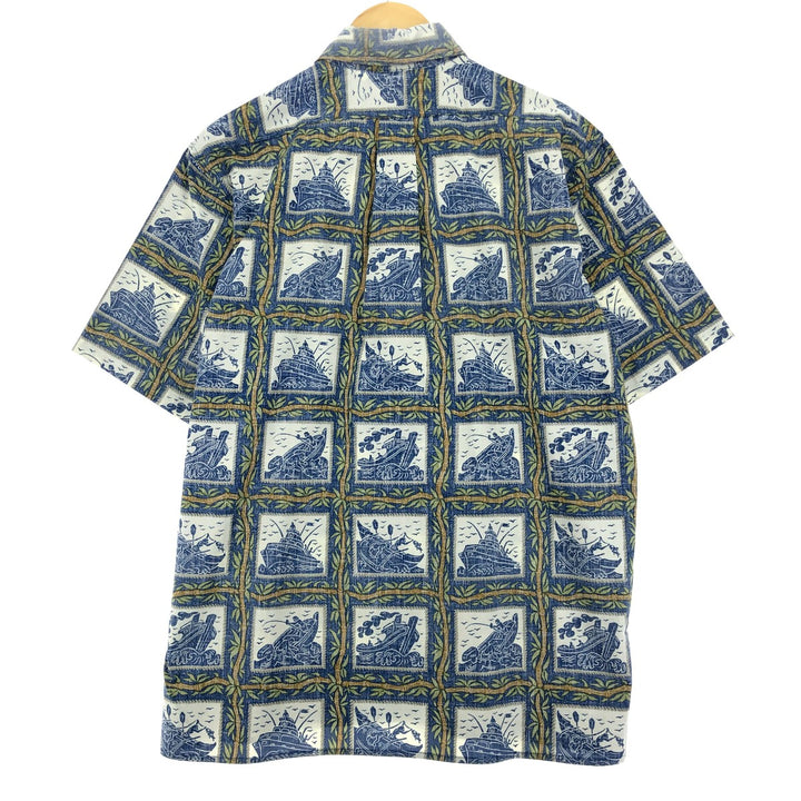 Reyn Spooner DIETRICH VAREZ COLLECTION All-over Ship Pattern Hawaiian Aloha Shirt Men's M /eaa452743