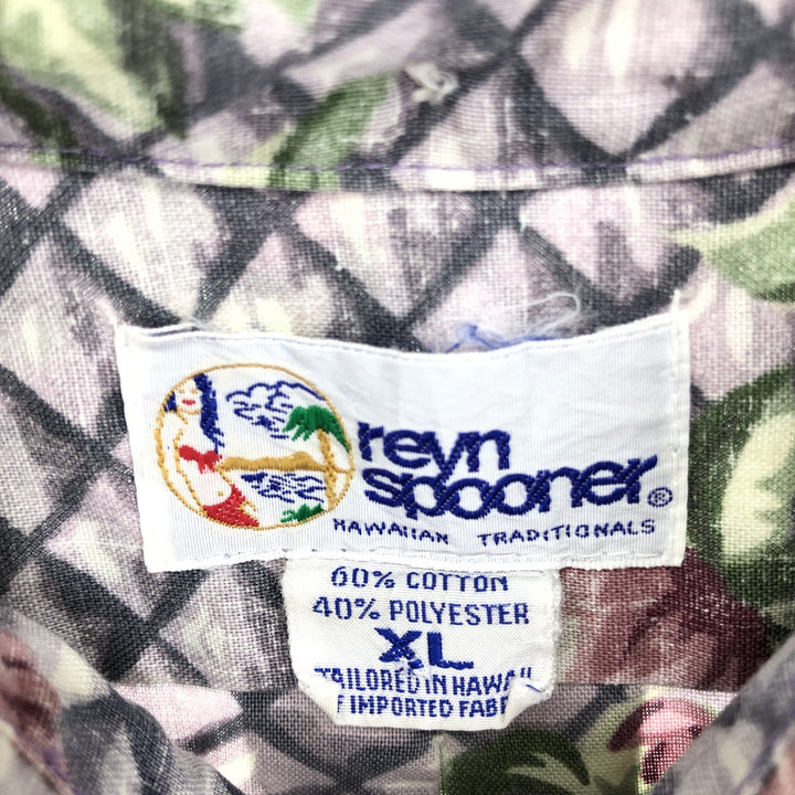 90'S Reyn Spooner Swimsuit Tag Bikini Tag All-Over Floral Print Pullover Button-Down Hawaiian Aloha Shirt Men's XL /eaa452751