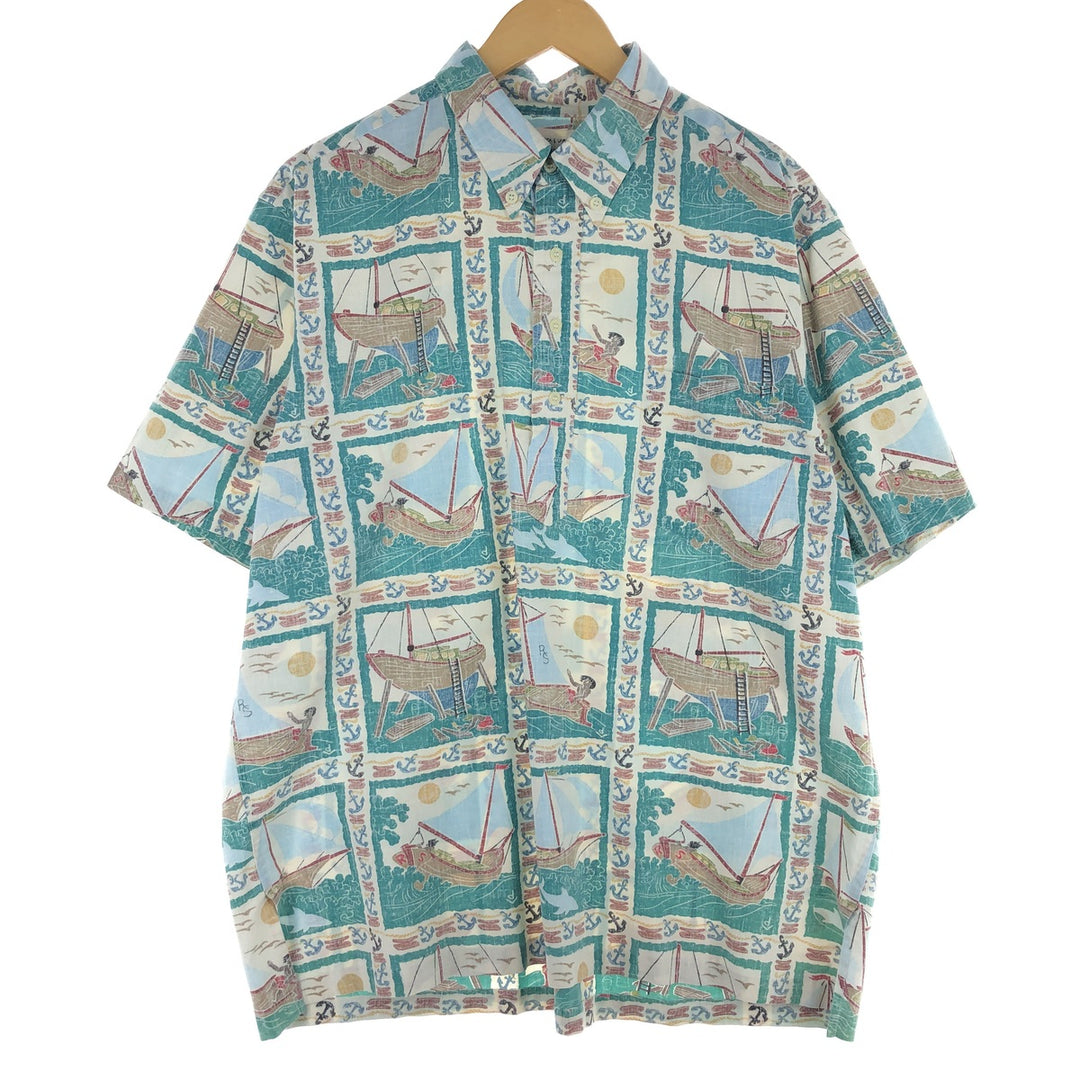 90'S Reyn Spooner DIETRICH VAREZ COLLECTION All-over Print Pullover Button-Down Hawaiian Aloha Shirt Men's XL /eaa452753