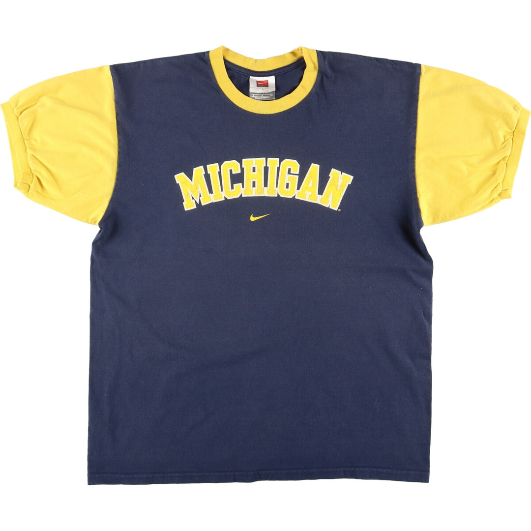 Nike Two-tone MICHIGAN University of Michigan College T-shirt Men's L /eaa452816