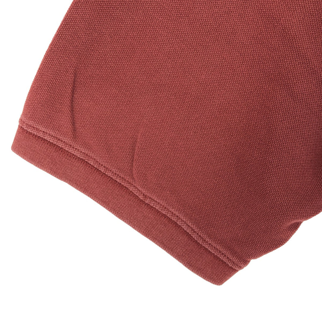 00'S Eddie Bauer short sleeve polo shirt, men's size L cotton wine-red Vintage Second Hand