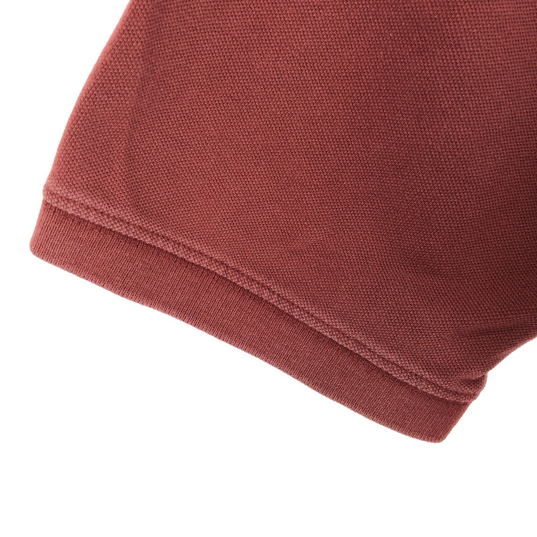 00'S Eddie Bauer short sleeve polo shirt, men's size L cotton wine-red Vintage Second Hand