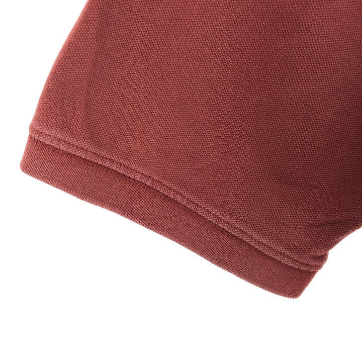 00'S Eddie Bauer short sleeve polo shirt, men's size L cotton wine-red Vintage Second Hand
