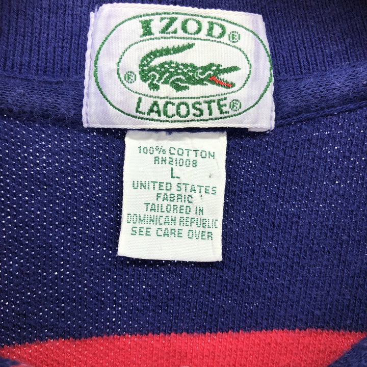 80'S Lacoste IZOD short sleeve striped polo shirt men's L vintage /eaa452976