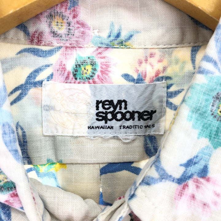 80'S Reyn Spooner Gold Tag Nude Tag All-Over Floral Print Pullover Hawaiian Aloha Shirt Men's L Vintage /eaa453007