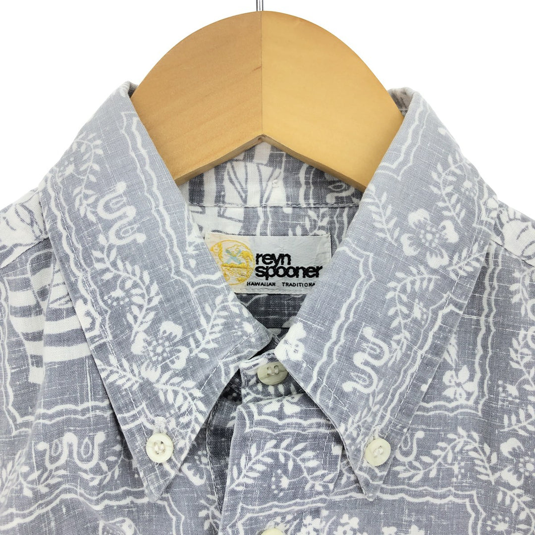 80'S Reyn Spooner gold tag, nude tag, all-over print, Lahaina Sailor pullover aloha shirt, men's M vintage / eaa453008