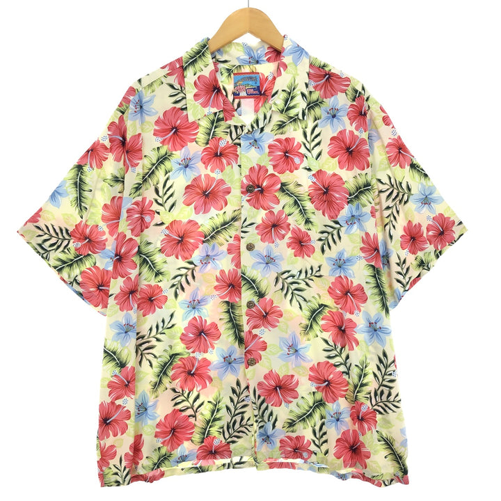 Reyn Spooner JOE KEALOHA'S Hibiscus Pattern Open Collar Hawaiian Aloha Shirt Men's XL /eaa453012