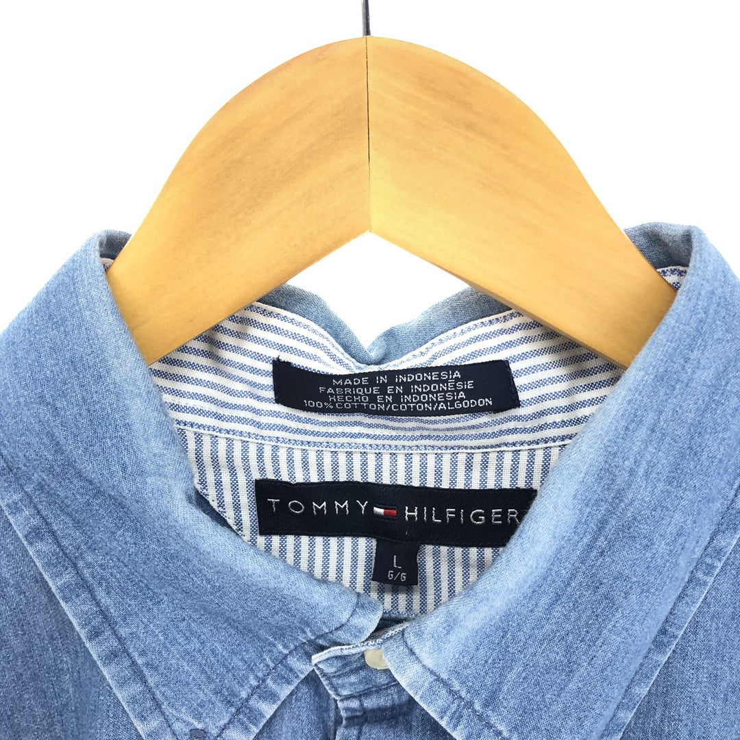 Tommy Hilfiger Long Sleeve Button Down Denim Shirt Men's XL /eaa453021