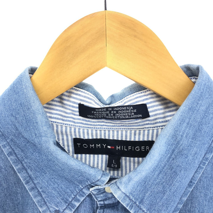 Tommy Hilfiger Long Sleeve Button Down Denim Shirt Men's XL /eaa453021