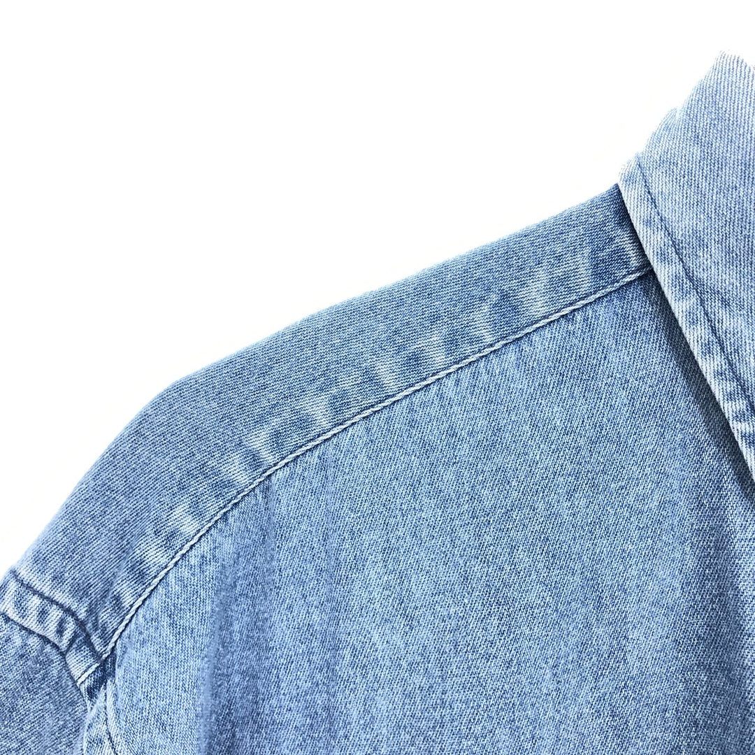 90'S ~ Tommy Hilfiger Long Sleeve Button Down Denim Shirt Men's XL Vintage / eaa453023