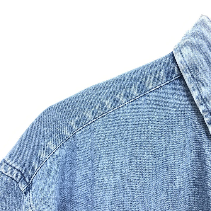 90'S ~ Tommy Hilfiger Long Sleeve Button Down Denim Shirt Men's XL Vintage / eaa453023