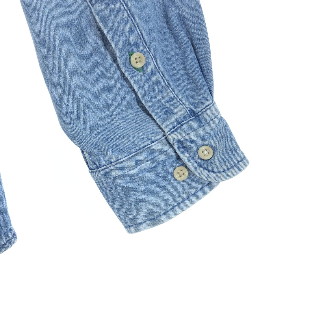 90'S ~ Tommy Hilfiger Long Sleeve Button Down Denim Shirt Men's XL Vintage / eaa453023