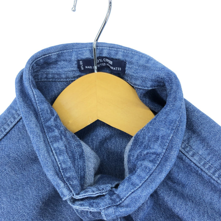 90'S Ralph Lauren CHAPS Long Sleeve Button Down Denim Shirt Men's L Vintage /eaa453038