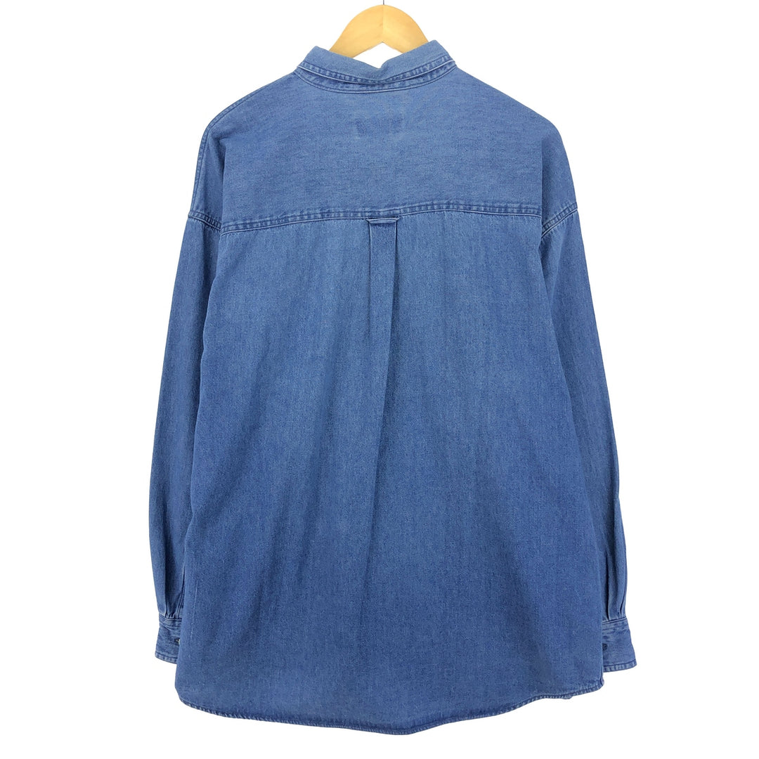 90'S Ralph Lauren CHAPS Long Sleeve Button Down Denim Shirt Men's XL Vintage /eaa453043