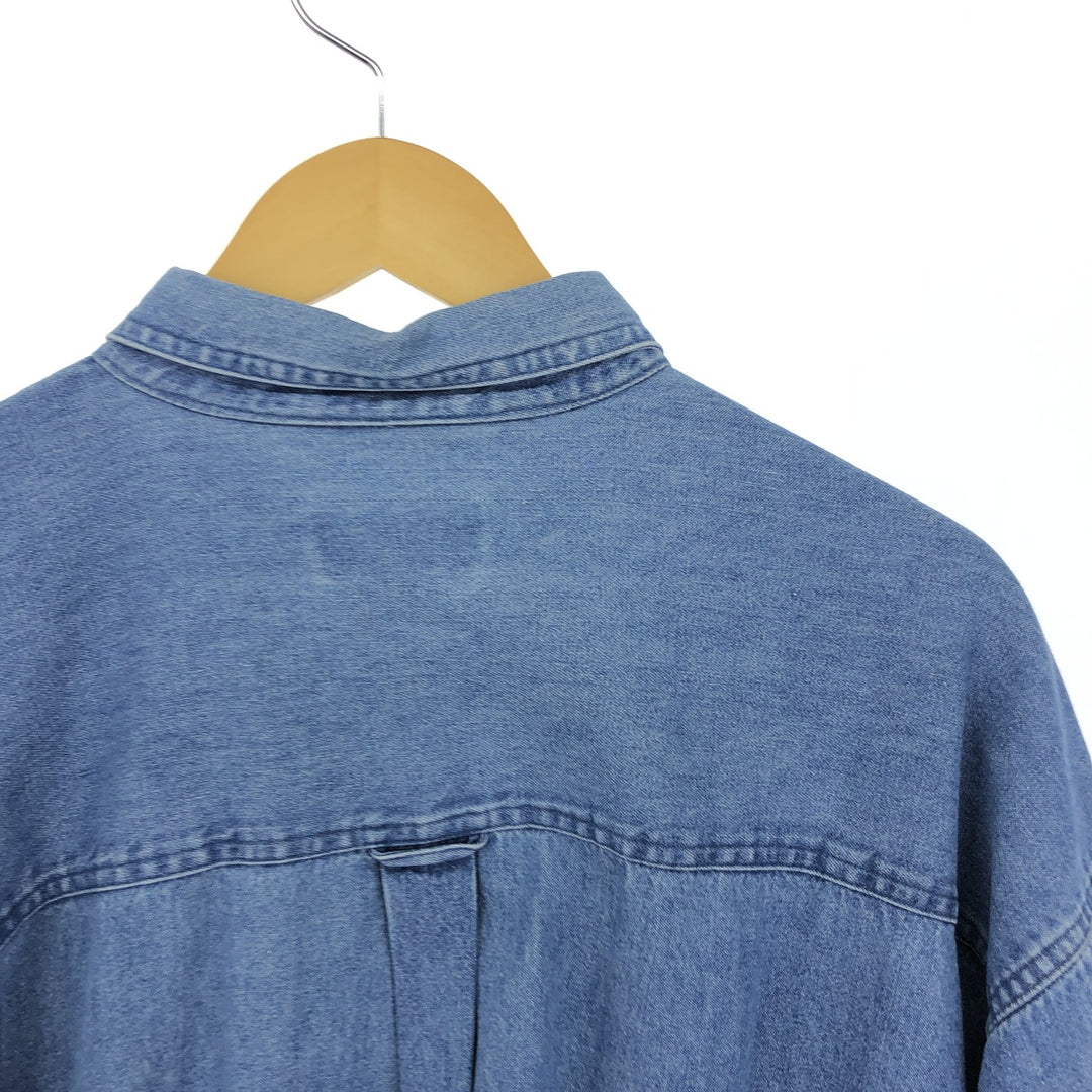 90'S Ralph Lauren CHAPS Long Sleeve Button Down Denim Shirt Men's XL Vintage /eaa453043