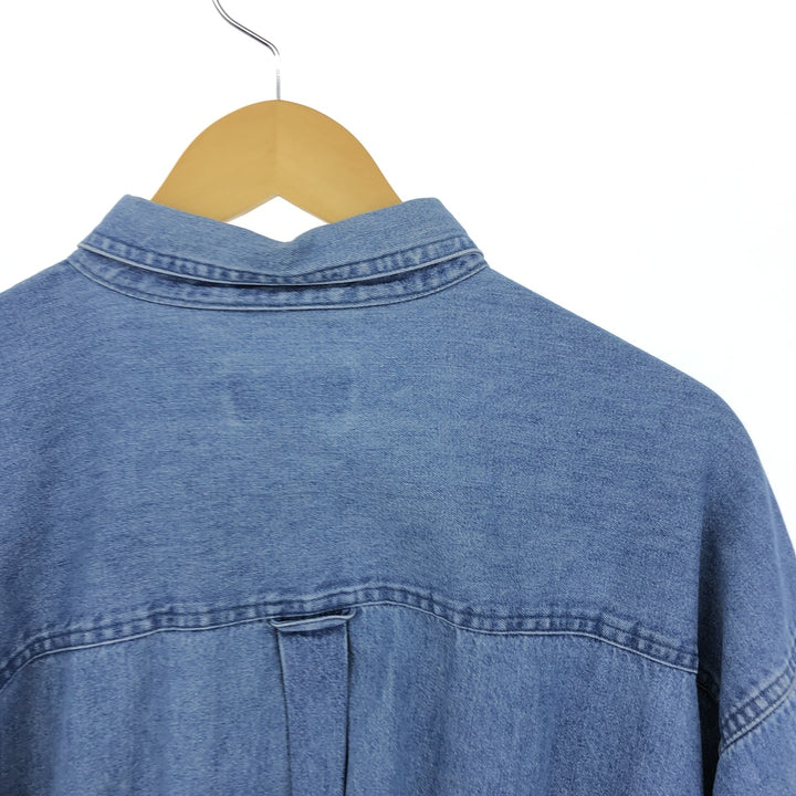 90'S Ralph Lauren CHAPS Long Sleeve Button Down Denim Shirt Men's XL Vintage /eaa453043