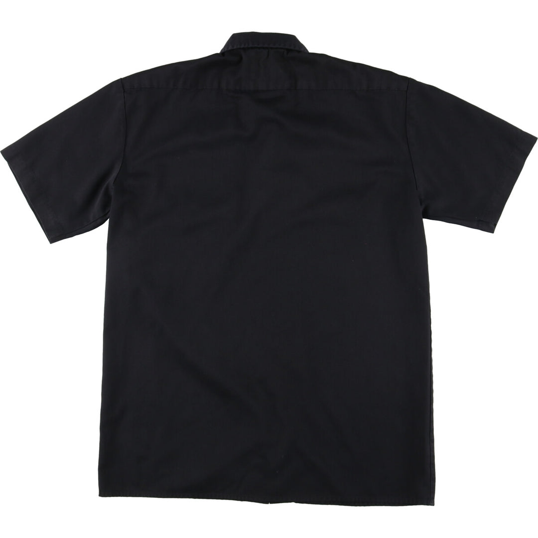 Dickies Short Sleeve Work Shirt, Men's L polyester black type Vintage Second Hand