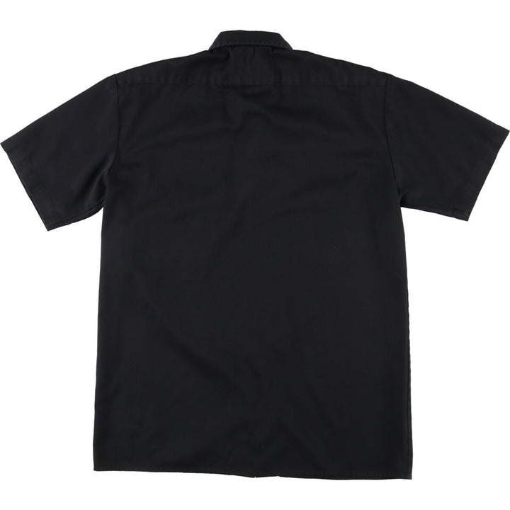 Dickies Short Sleeve Work Shirt, Men's L polyester black type Vintage Second Hand