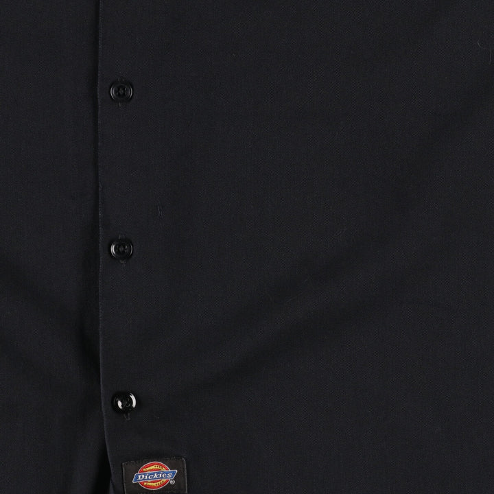 Dickies Short Sleeve Work Shirt, Men's L polyester black type Vintage Second Hand