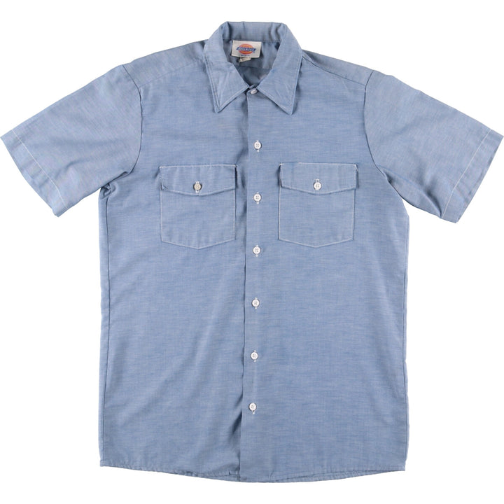 90'S Dickies Chambray Short Sleeve Work Shirt Made in USA Men's M Vintage /eaa453059
