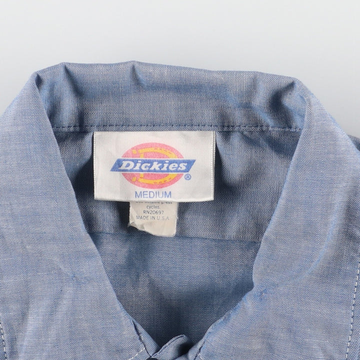 90'S Dickies Chambray Short Sleeve Work Shirt Made in USA Men's M Vintage /eaa453059