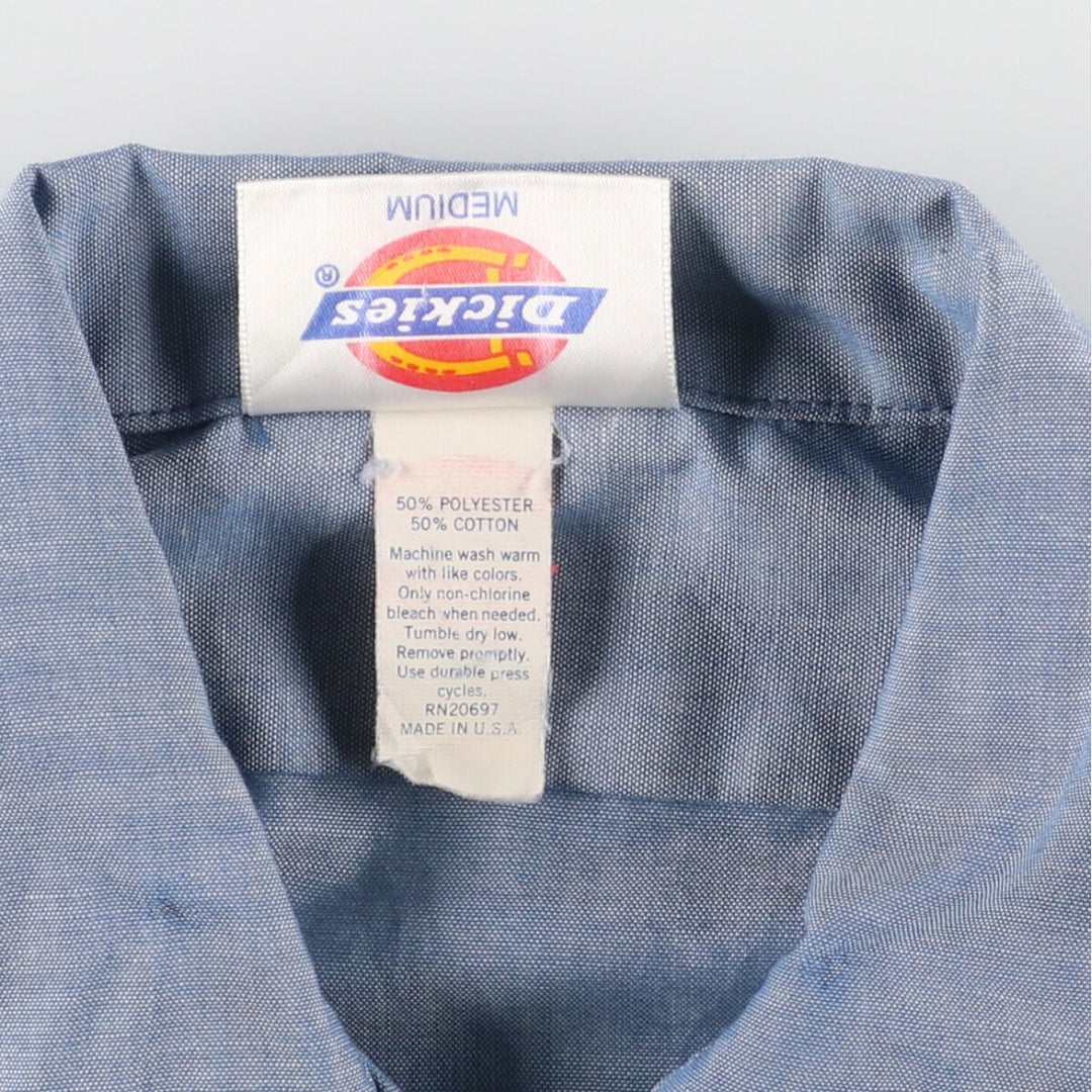 90'S Dickies Chambray Short Sleeve Work Shirt Made in USA Men's M Vintage /eaa453059
