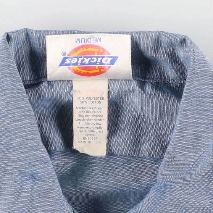 90'S Dickies Chambray Short Sleeve Work Shirt Made in USA Men's M Vintage /eaa453059