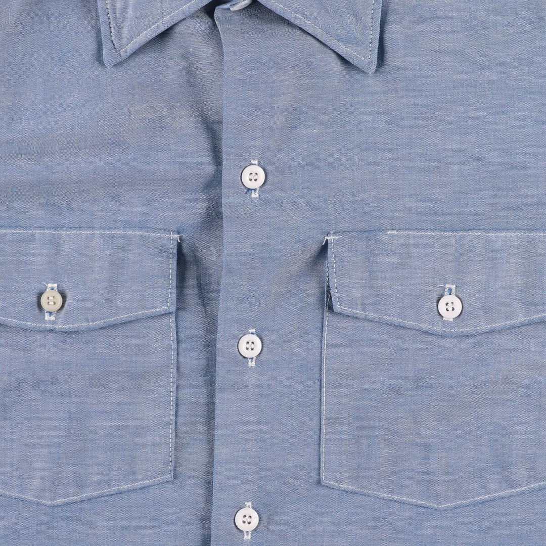 90'S Dickies Chambray Short Sleeve Work Shirt Made in USA Men's M Vintage /eaa453059