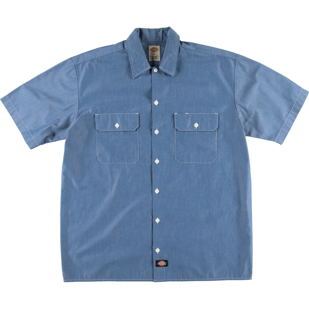 Dickies Short Sleeve Chambray Work Shirt Men's L /eaa453060
