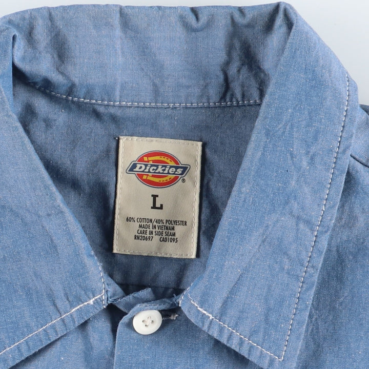 Dickies Short Sleeve Chambray Work Shirt Men's L /eaa453060