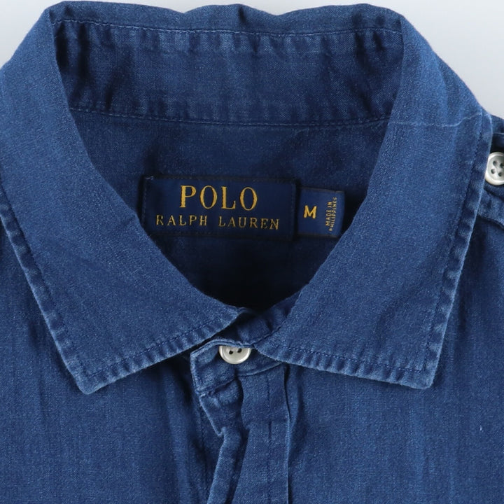 Ralph Lauren POLO RALPH LAUREN Short Sleeve Chambray Cotton Shirt Men's M /eaa453079