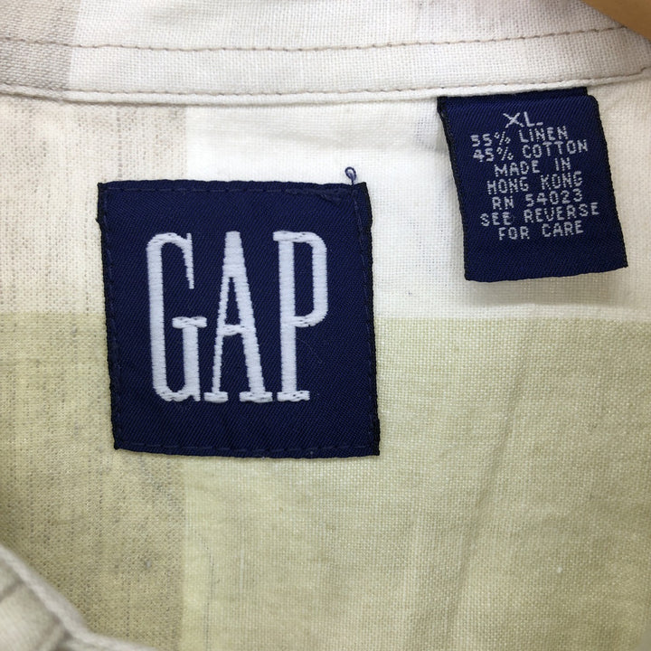 90'S GAP Old Gap Long Sleeve Linen Button Down Shirt Men's XL Vintage /eaa453093