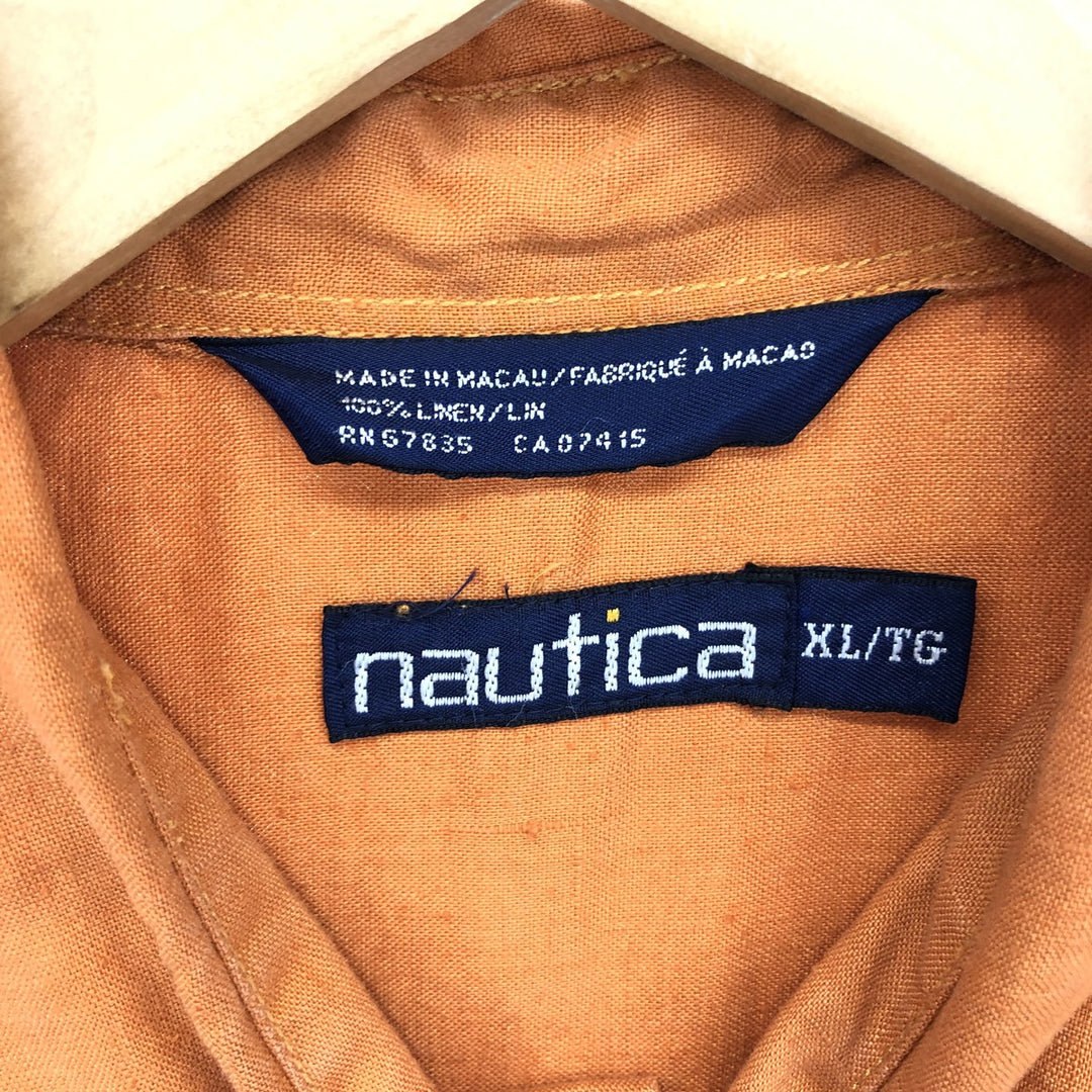 90'S NAUTICA Long Sleeve Linen Shirt Men's XL Vintage /eaa453099