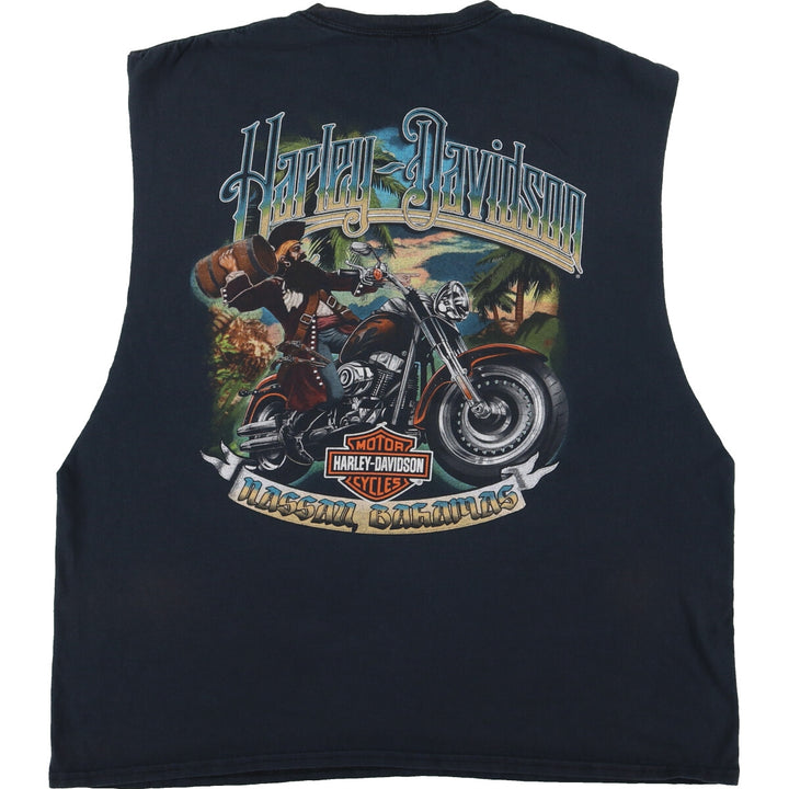 Harley-Davidson Cut-off Back Print Motorcycle Bike T-Shirt Men's XXL /eaa453164