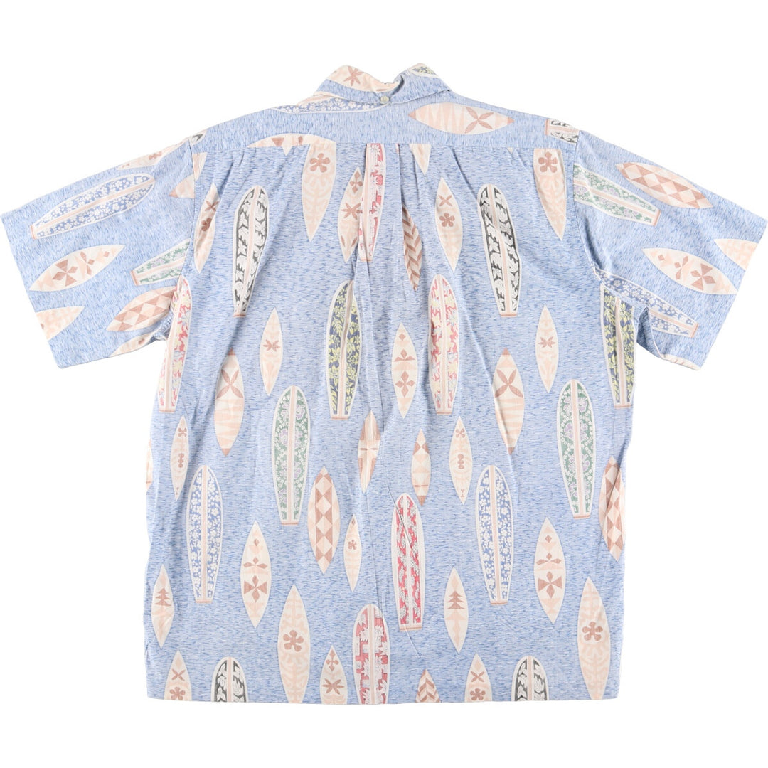 Reyn Spooner Phil Edwards All-over Print Pullover Button-Down Hawaiian Aloha Shirt Men's M cotton blue type Vintage Second Hand