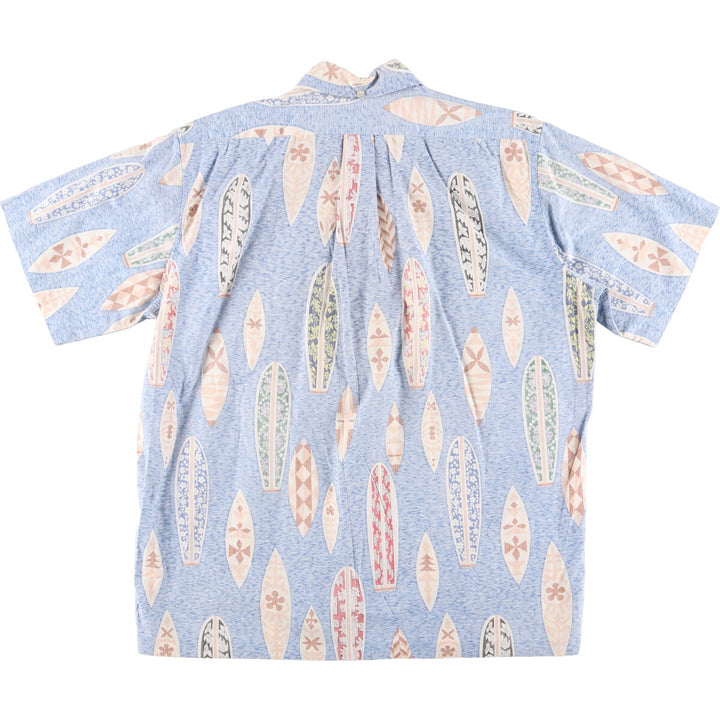 Reyn Spooner Phil Edwards All-over Print Pullover Button-Down Hawaiian Aloha Shirt Men's M cotton blue type Vintage Second Hand