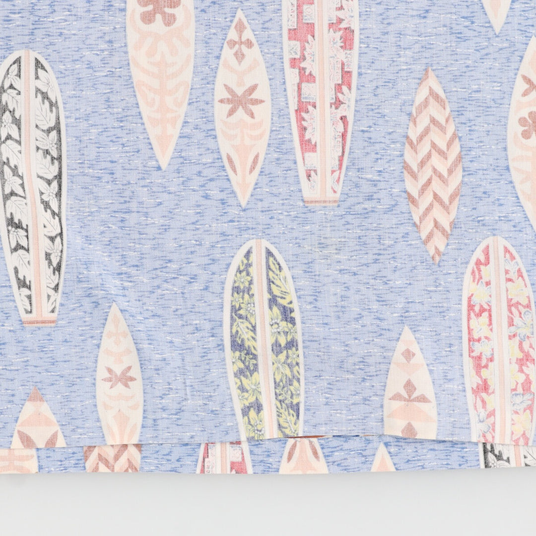 Reyn Spooner Phil Edwards All-over Print Pullover Button-Down Hawaiian Aloha Shirt Men's M cotton blue type Vintage Second Hand