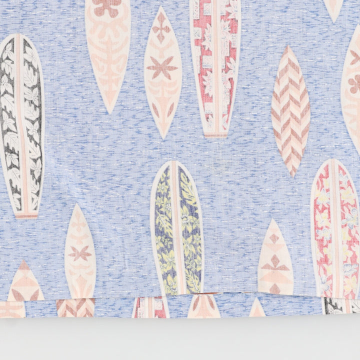 Reyn Spooner Phil Edwards All-over Print Pullover Button-Down Hawaiian Aloha Shirt Men's M cotton blue type Vintage Second Hand