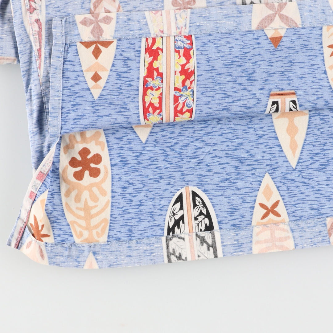 Reyn Spooner Phil Edwards All-over Print Pullover Button-Down Hawaiian Aloha Shirt Men's M cotton blue type Vintage Second Hand