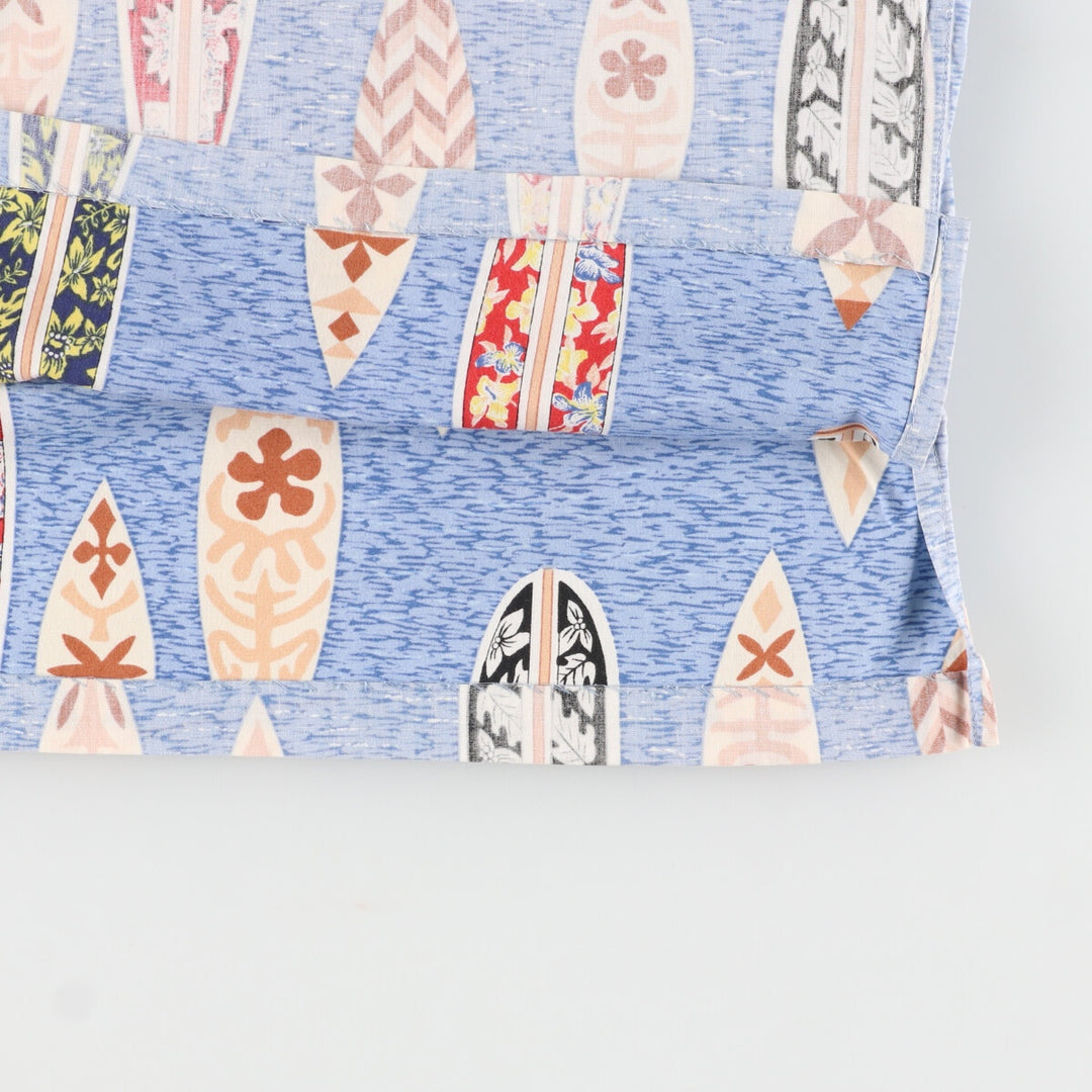 Reyn Spooner Phil Edwards All-over Print Pullover Button-Down Hawaiian Aloha Shirt Men's M cotton blue type Vintage Second Hand