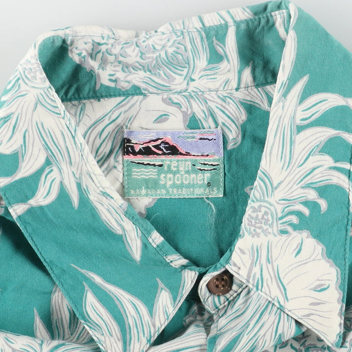 80s-90'S Reyn Spooner Diamond Head Tag All-over Botanical Pattern Rayon Hawaiian Aloha Shirt Men's L /eaa453329