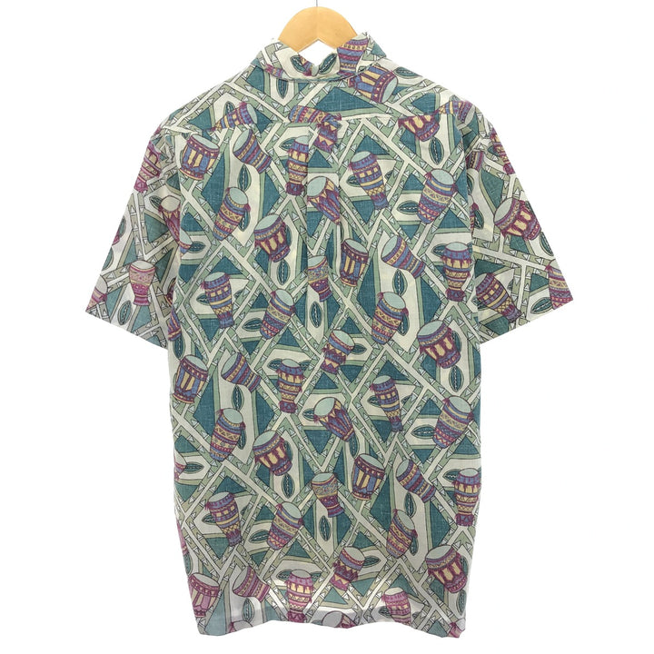 90'S Reyn Spooner Swimsuit Tag All-Over Print Pullover Button-Down Hawaiian Aloha Shirt Men's L Short Sleeve /eaa453371