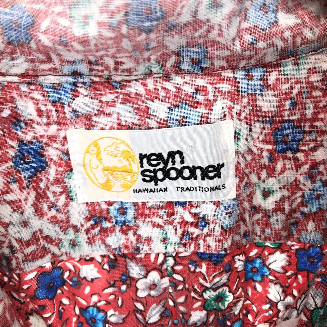 80'S Reyn Spooner Gold Tag Nude Tag All-Over Floral Print Pullover Button-Down Hawaiian Aloha Shirt Men's XL /eaa453375